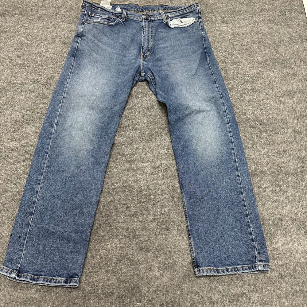 Levi's Jeans Mens Size 38 Blue 505 Regular Straight Leg Denim Medium Wash Paint
